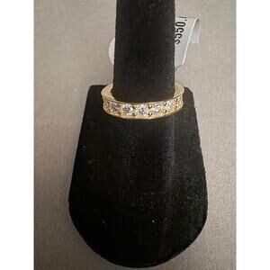 Sz. 4.5 Unisex 3ct. Moissanite Eternity Band - Gold over 925